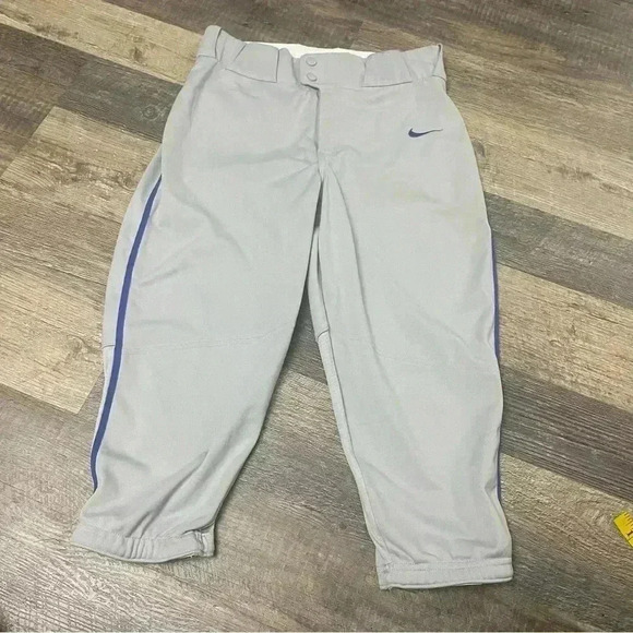 Nike Vapor select knicker baseball Grey and Royal piping pants baseball pants S - Picture 1 of 12